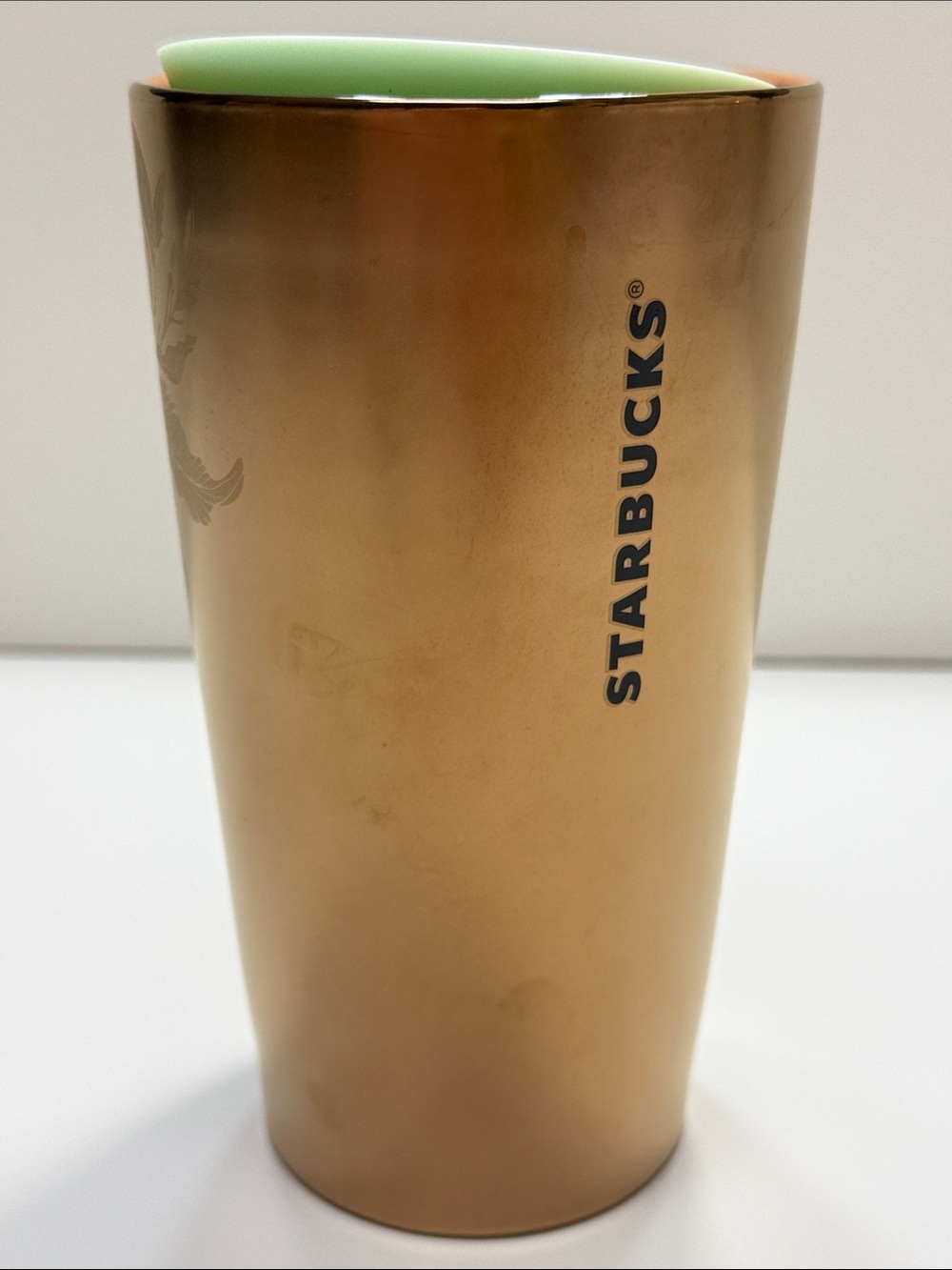 ✨STARBUCKS ✨ 2022 Copper Gold Metallic Siren Mermaid Ceramic 12oz Tumbler - Picture 3 of 15